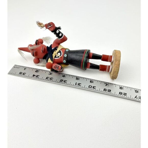 Vintage Native American Hopi Mudhead Kachina Sculpture Original Handmade 8in DV2 - Picture 8 of 8